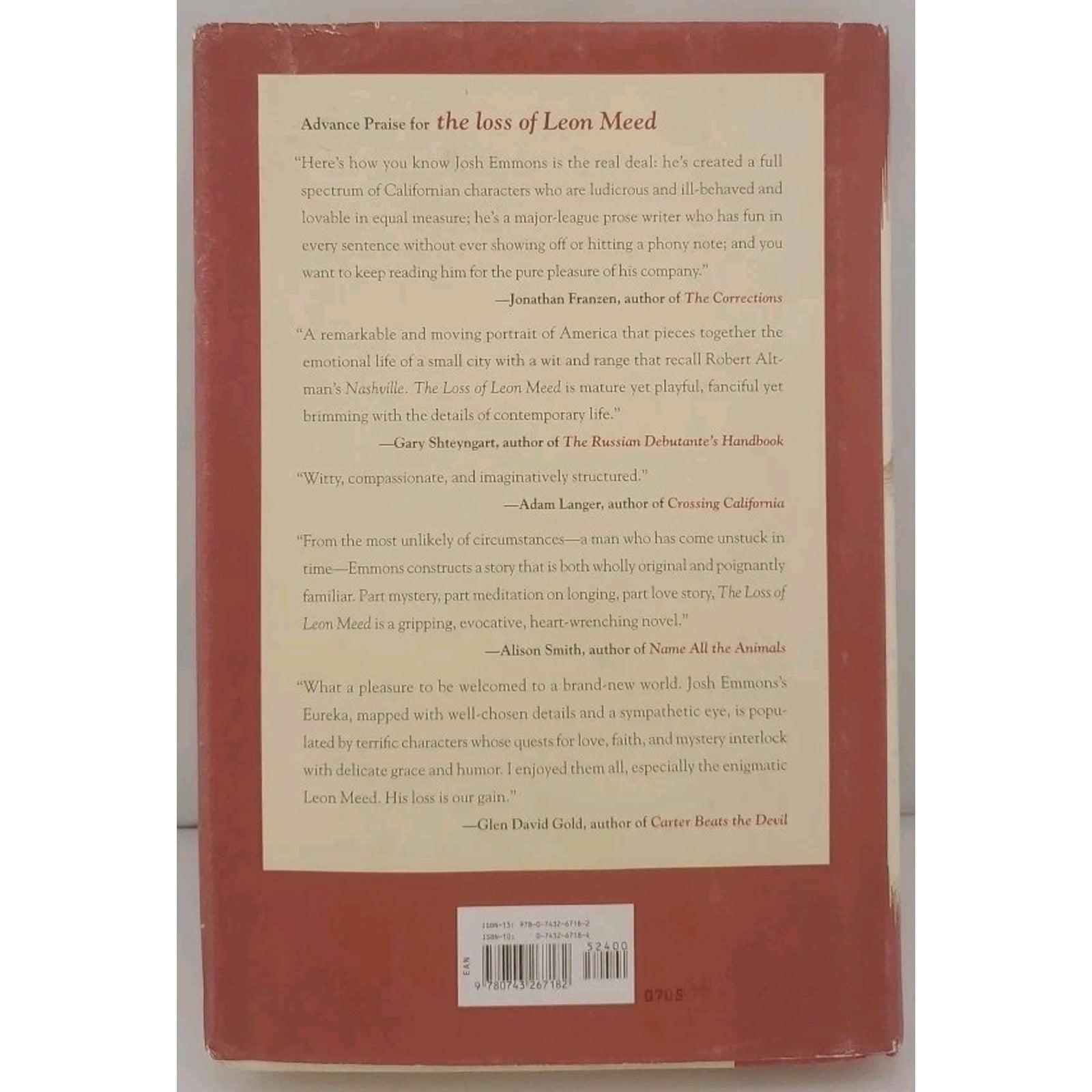 Loss of Leon Meed by Josh Emmons (2005, Hardcover)