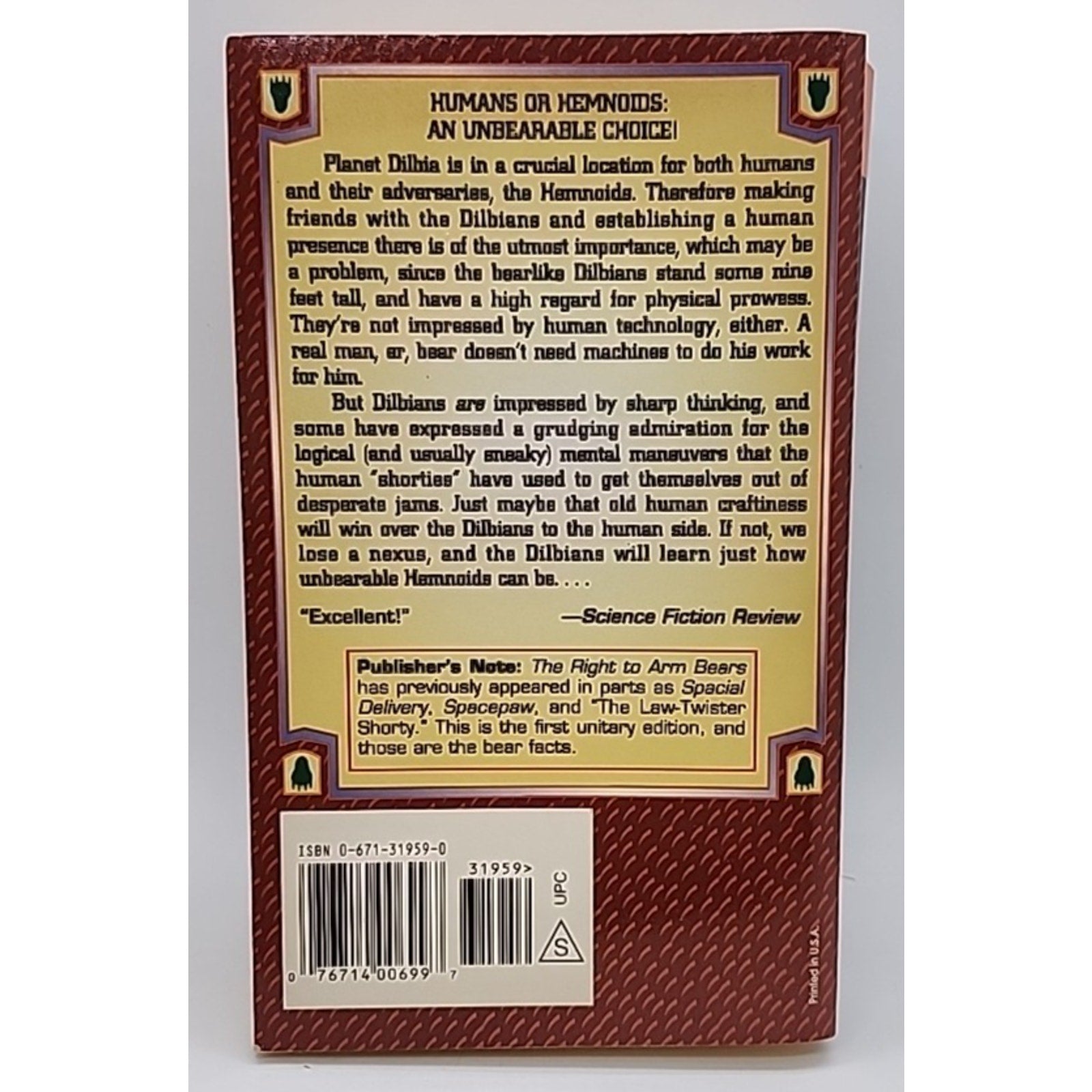 Right to Arm Bears by Gordon R. Dickson (2003, Mass Market)