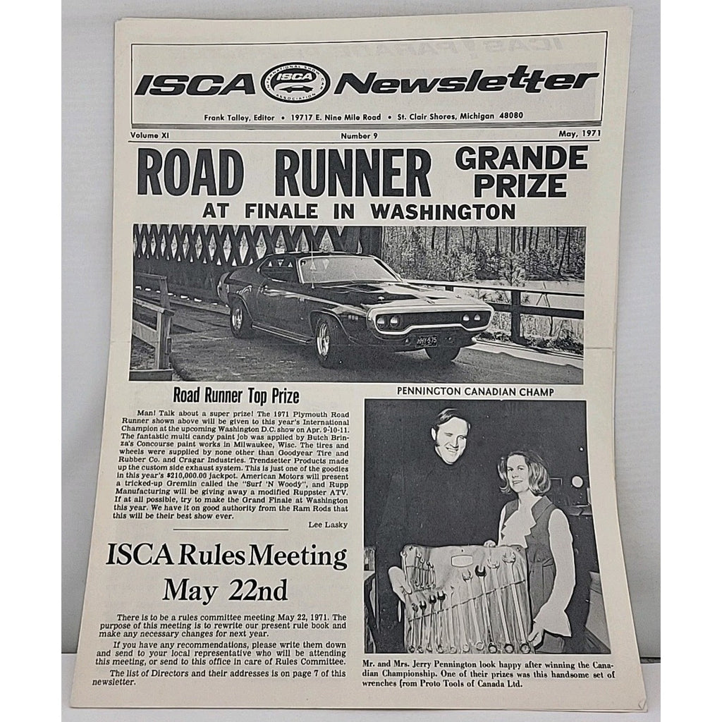 ISCA Newsletter May 1971 Volume XI Number 9