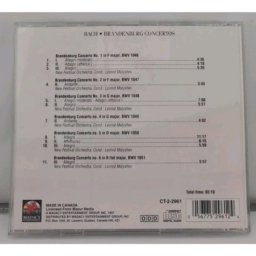 Classical Treasures - Bach: Brandenburg Concertos (CD, Madacy Records)