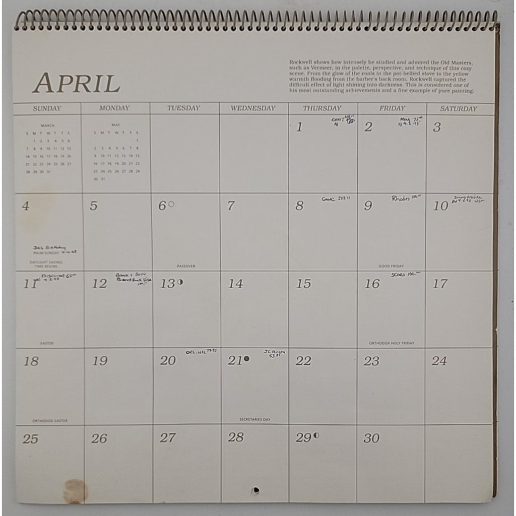 Norman Rockwell 1993 Calendar