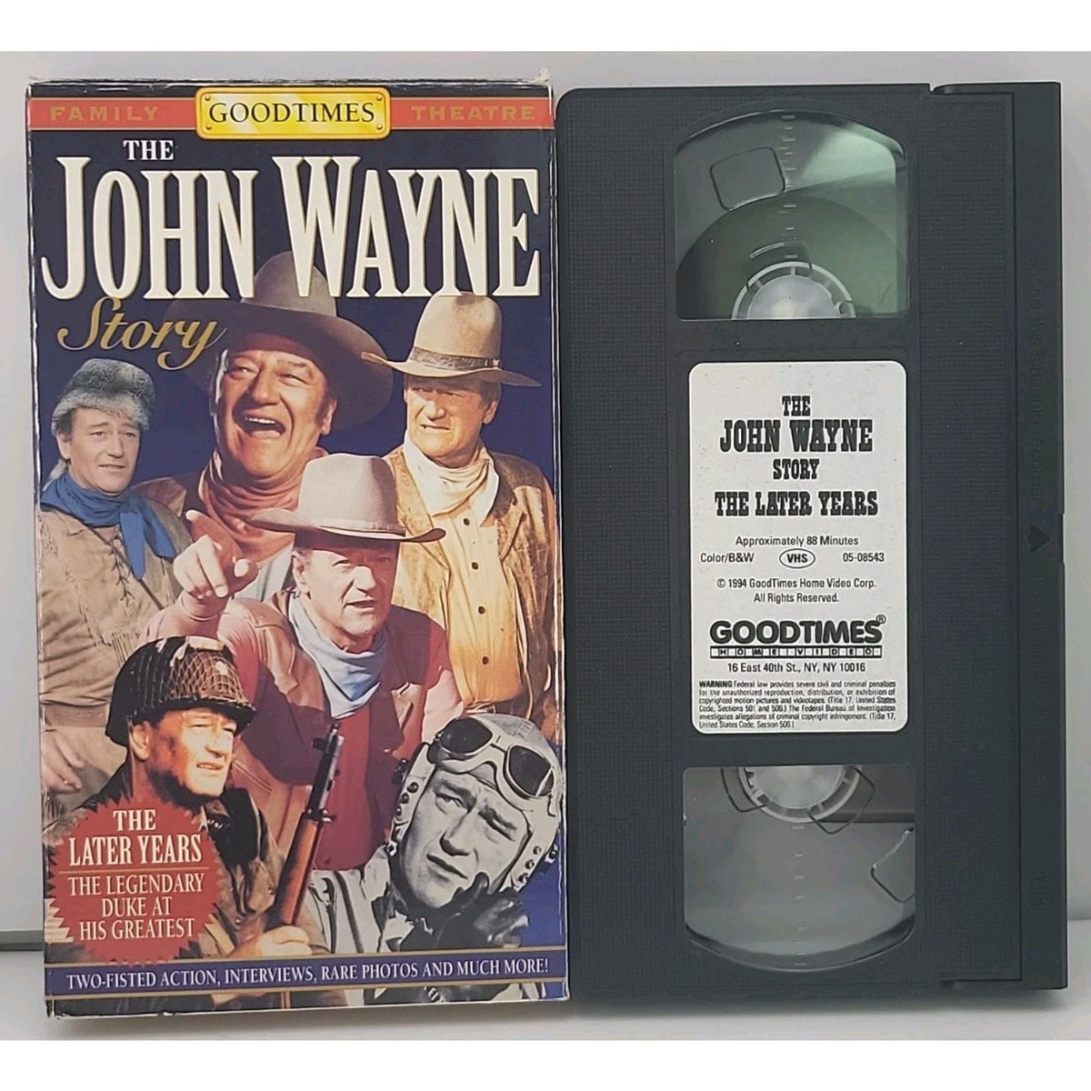 John Wayne Story The Later Years 1994 Goodtimes VHS ~ 018713085436