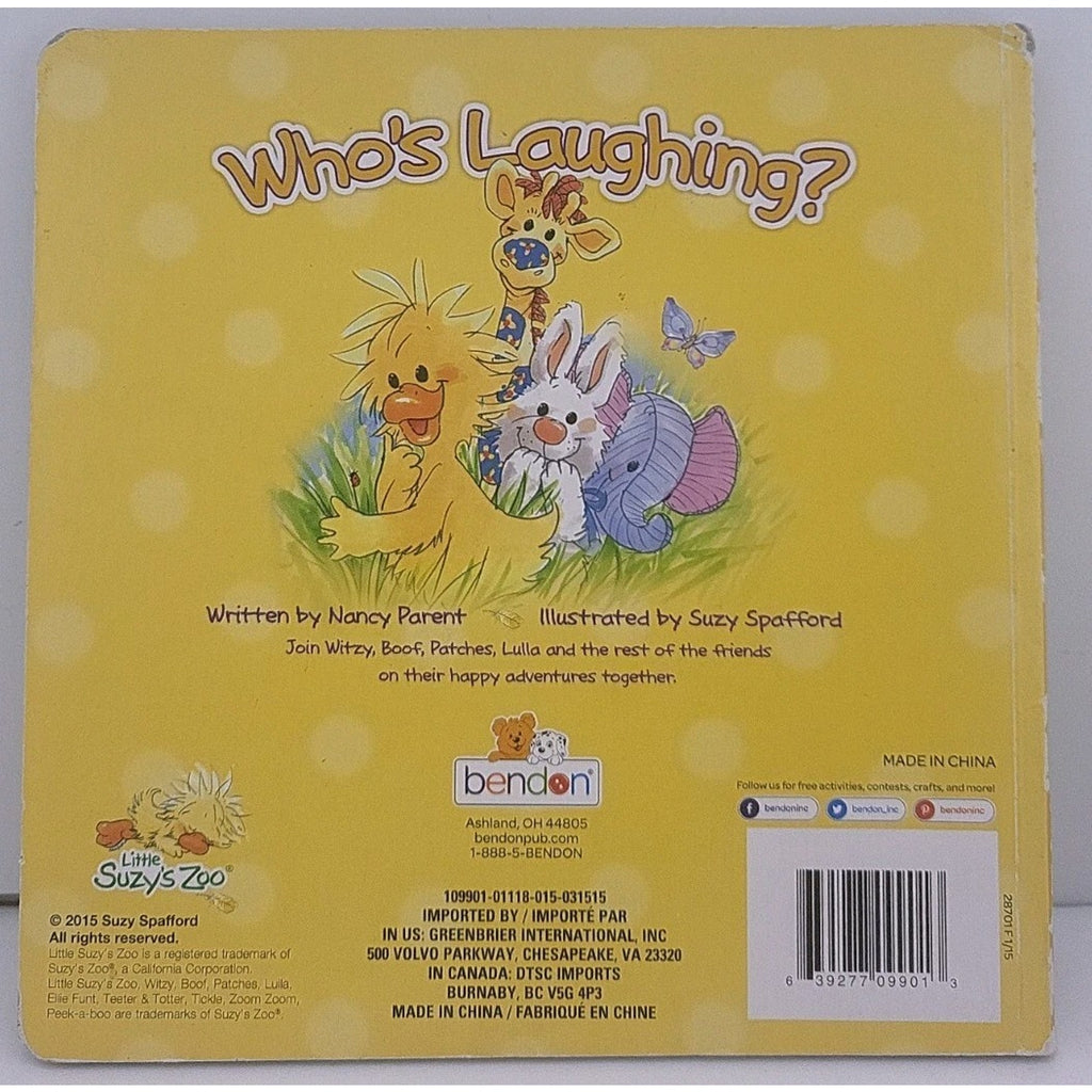 Little Suzy's Zoo by Nancy Parent Who's Laughing? Board Book 2010 Hardcover