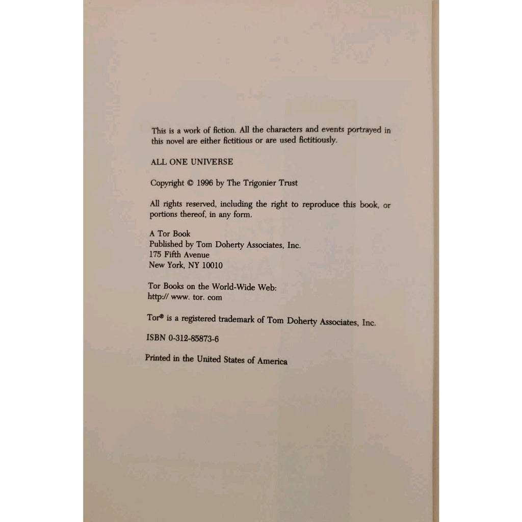 All One Universe by Paul Anderson (1996, Hardcover)