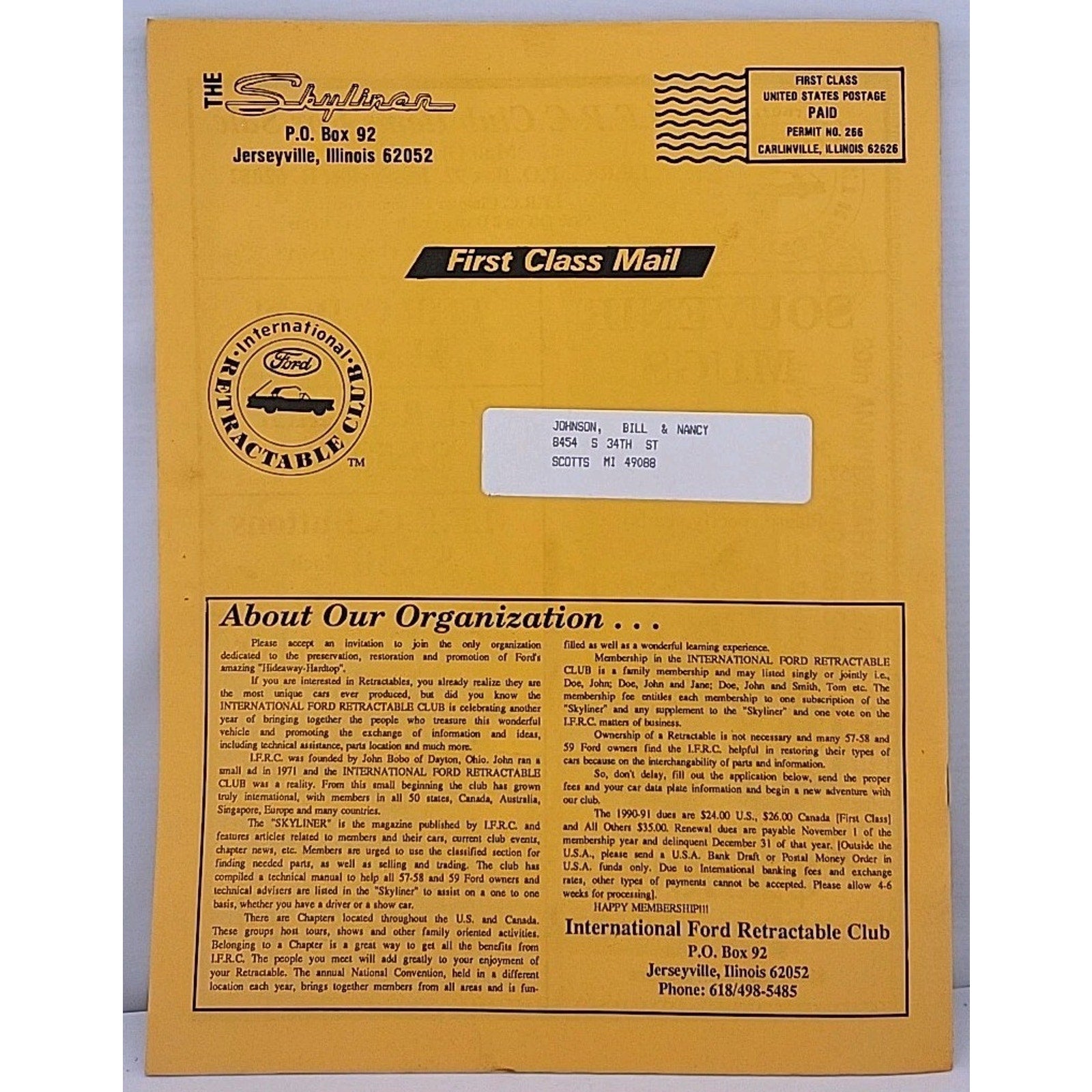 The Skyliner - International Retractable Club - May 1991 Number 125