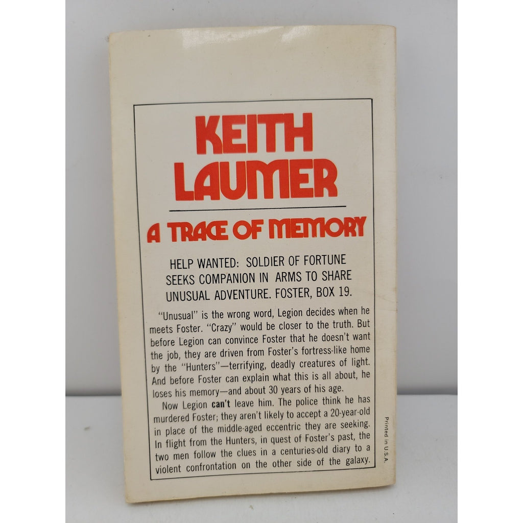 A Trace Of Memory by Keith Laumer 1972 1st Paperback Library (Science fiction