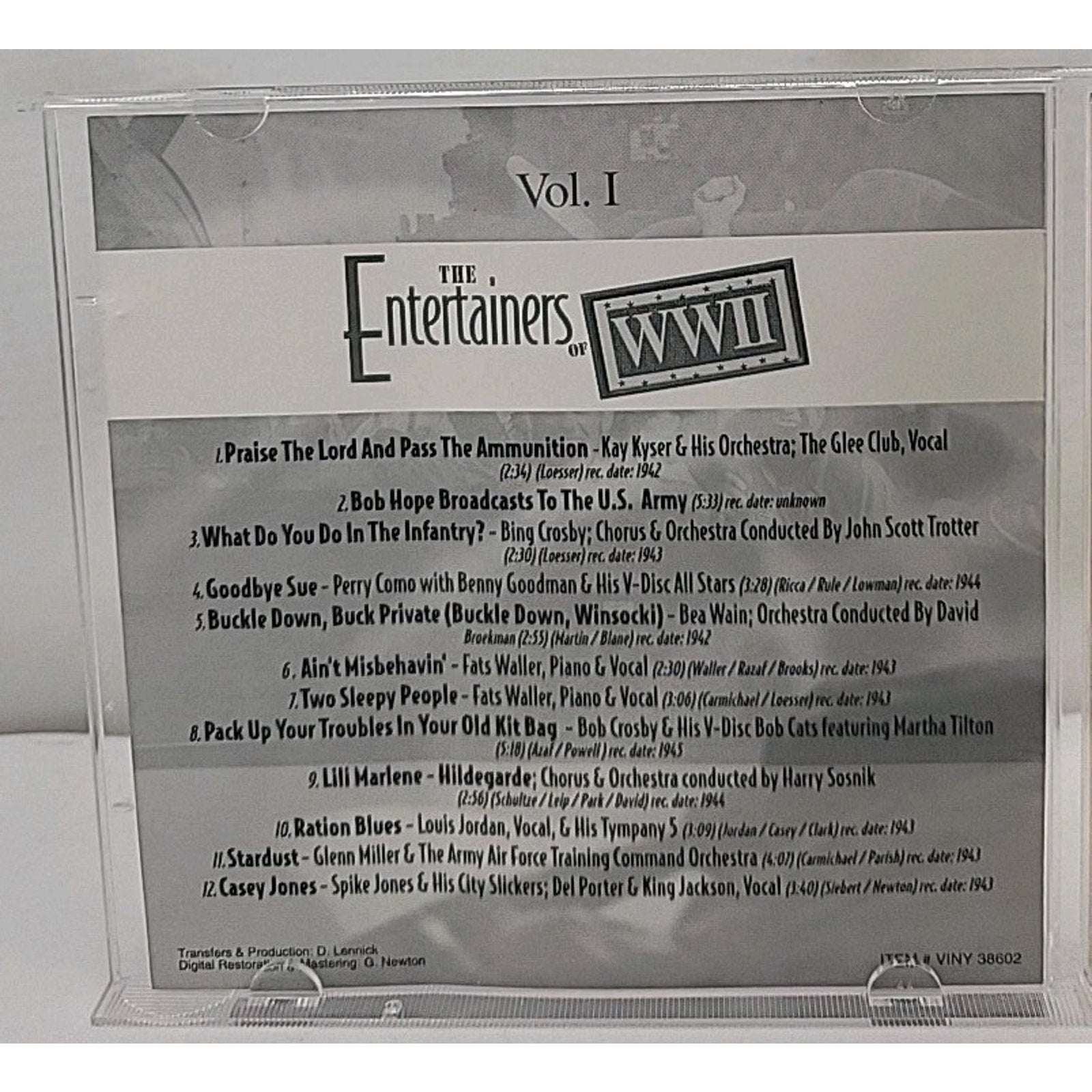 The Entertainers of WW 2 Volume 1 - Audio CD By Bing Crosby