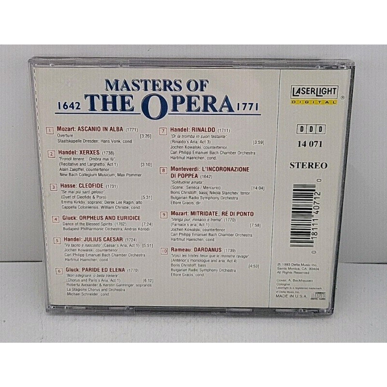Master Of The Opera Vol. 1 by Various (CD, 1993)