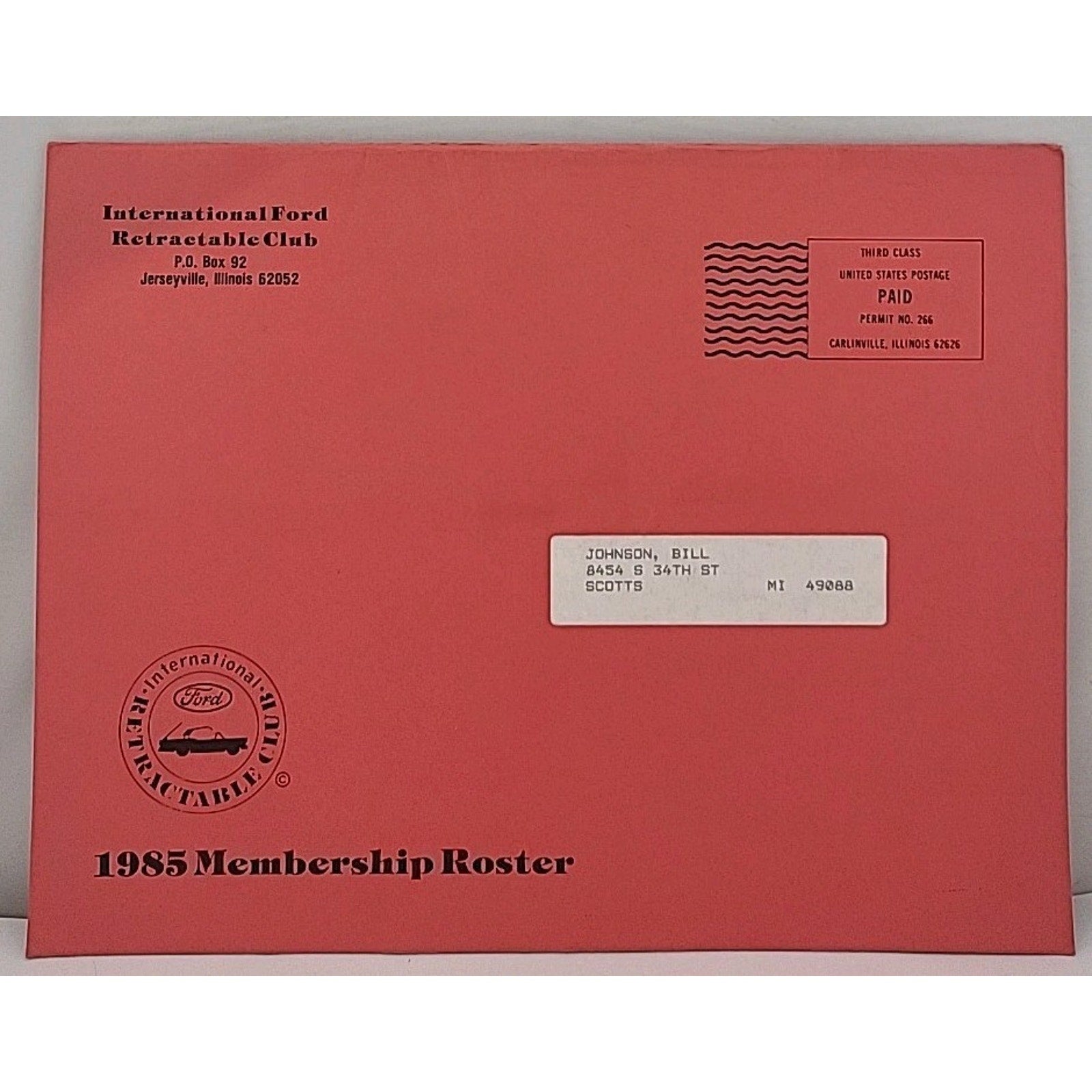 International Ford Retractable Club - 1985 Membership Roster