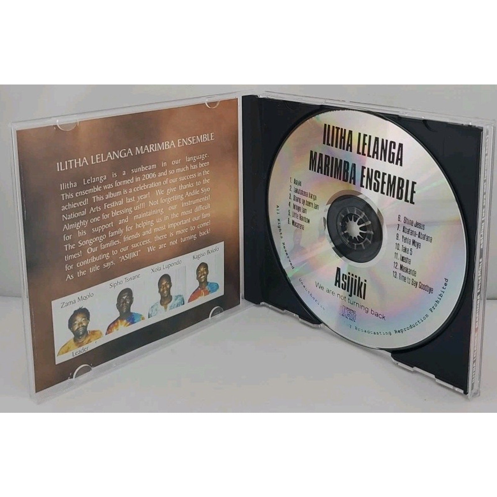 Ilitha Lelanga Marimba Ensemble - Asijiki (We Are Not Turning Back) CDr