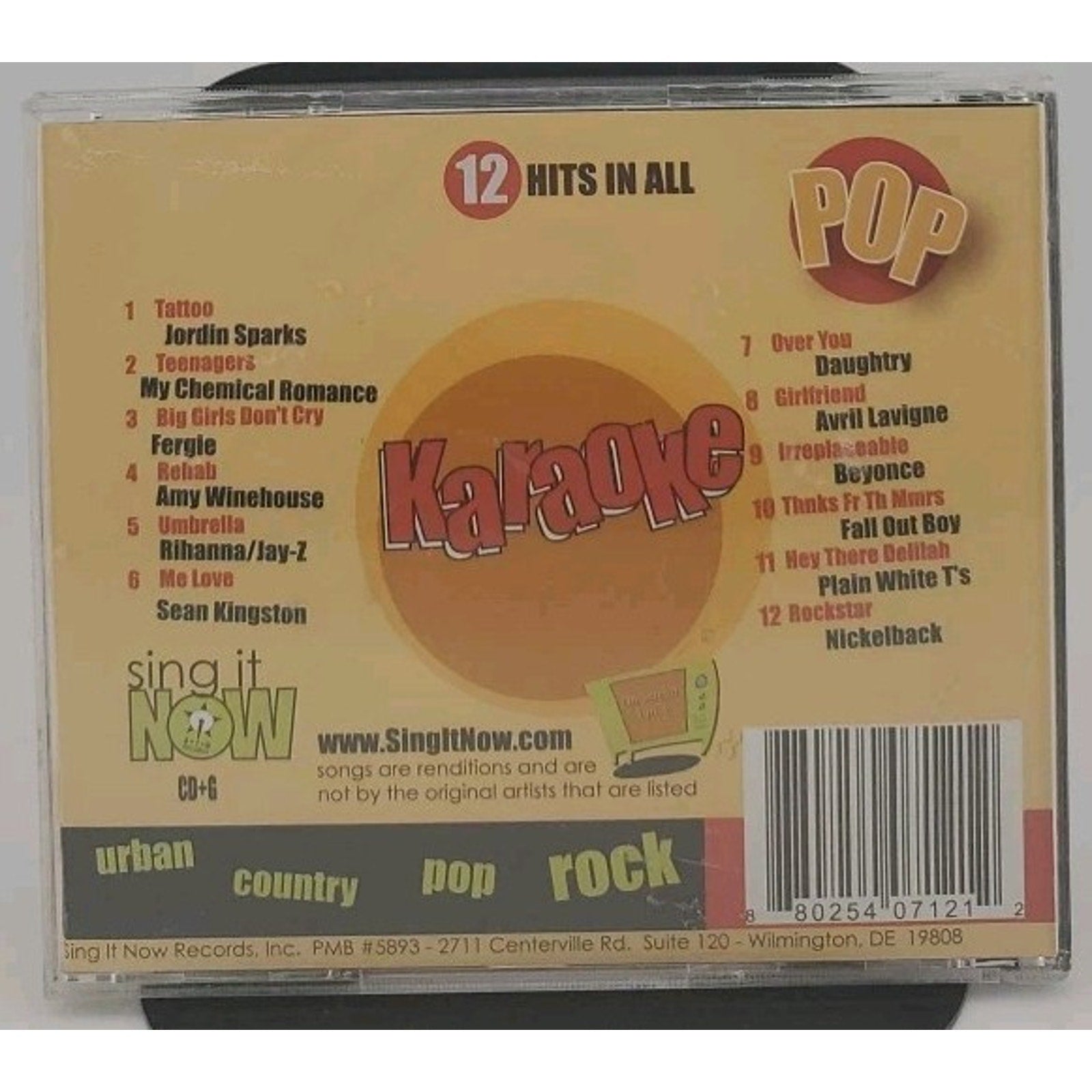 Sing It Now! Winter 2008 Pop Hits Karaoke CD