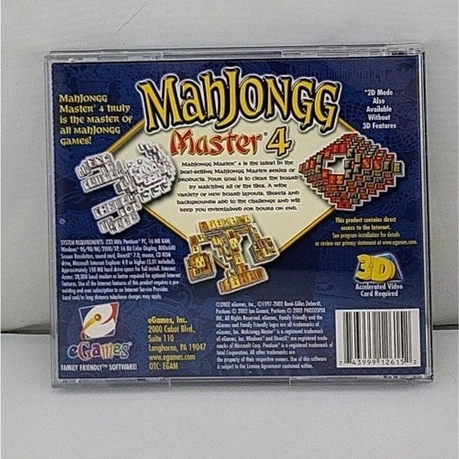 Mahjongg Master 4 PC CD-ROM Disc