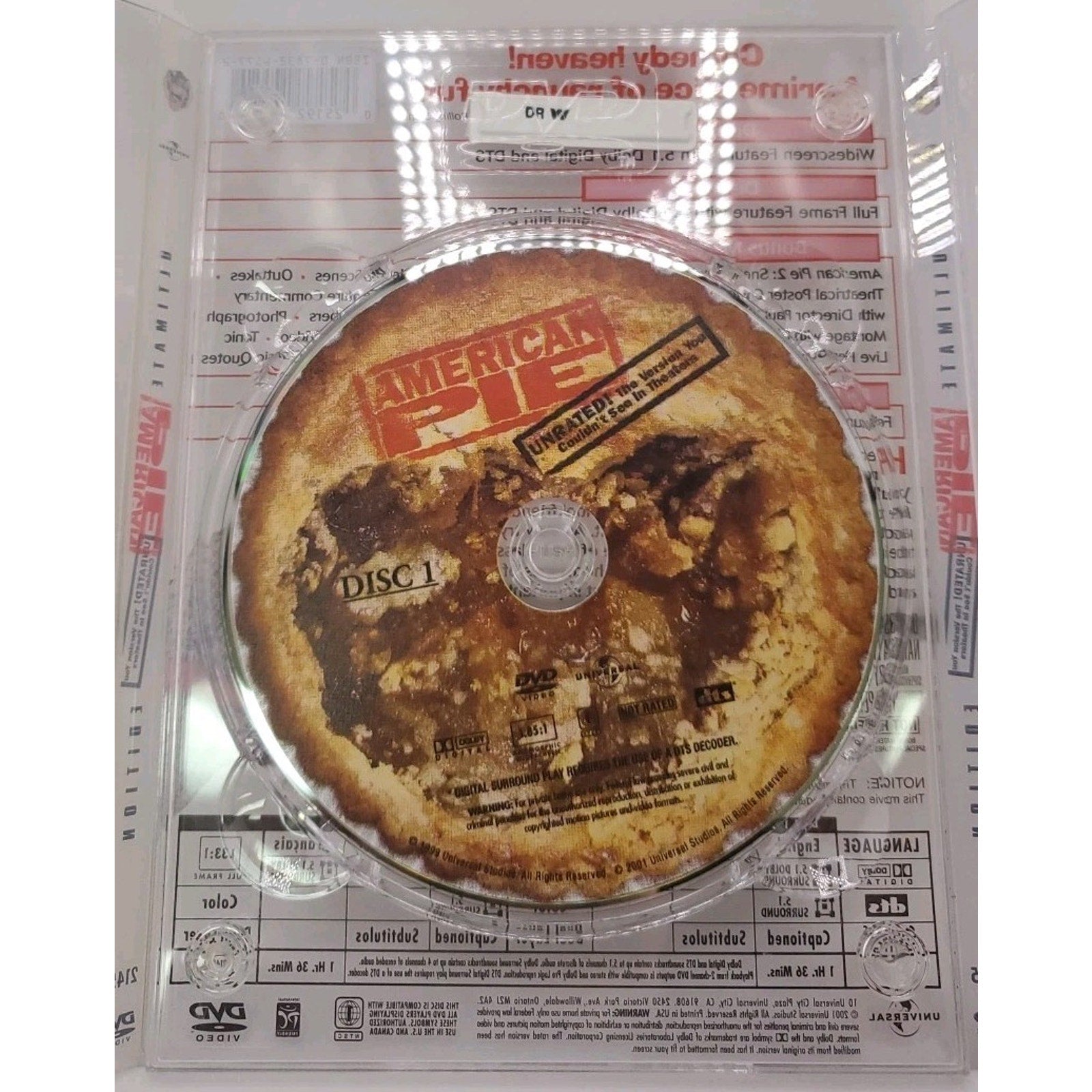 American Pie (DVD, 1999) Ultimate Edition