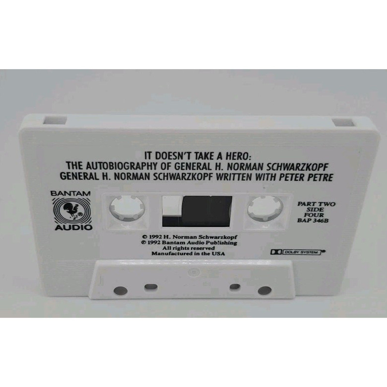 General H. Norman Schwarzkopf It Doesnt Take A Hero 4 Parts Cassette
