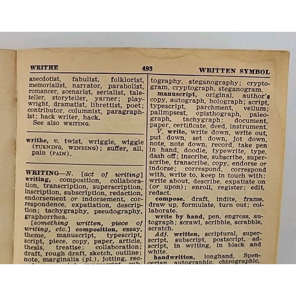 Roget's New Pocket Thesaurus In Dictionary Form, Paperback 1971