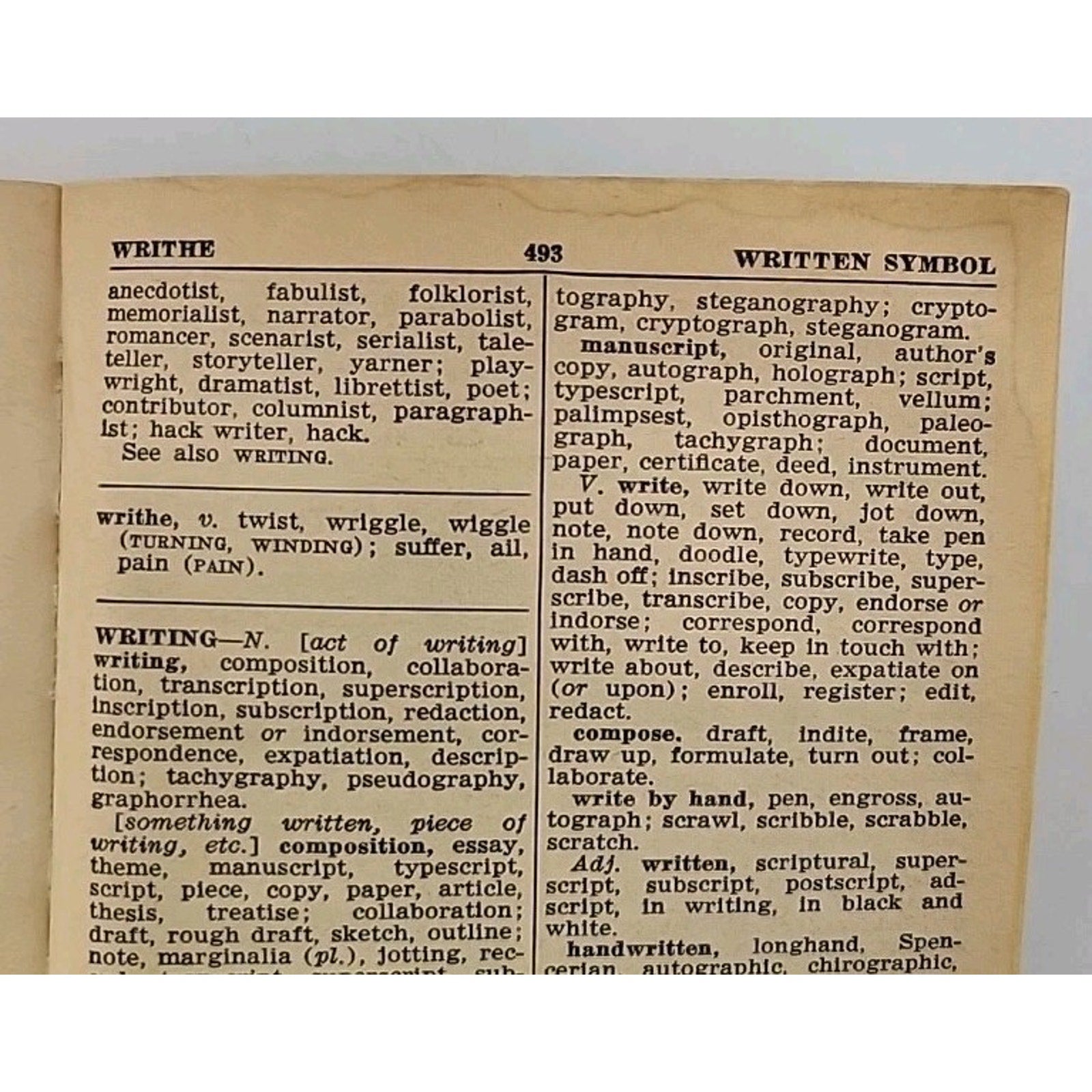 Roget's New Pocket Thesaurus In Dictionary Form, Paperback 1971