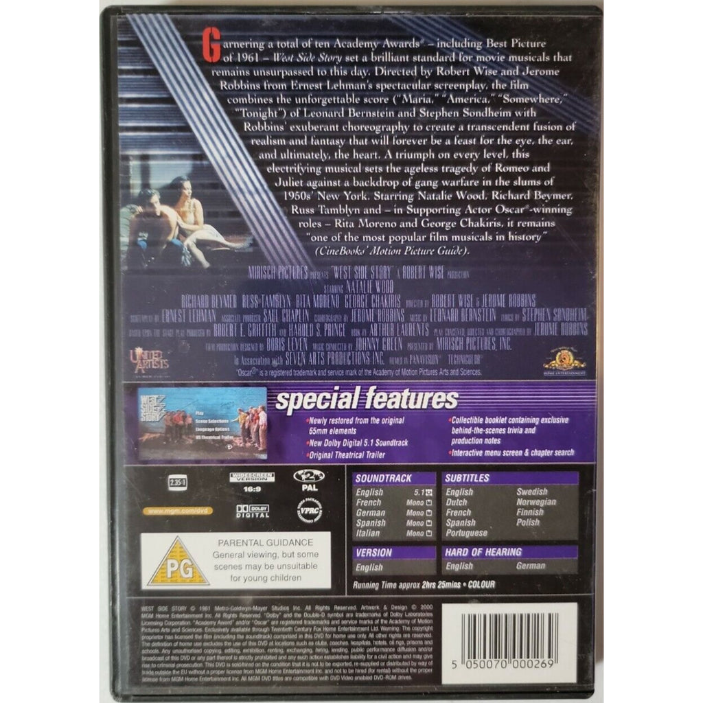 West Side Story (DVD, 1998) -Region 2-