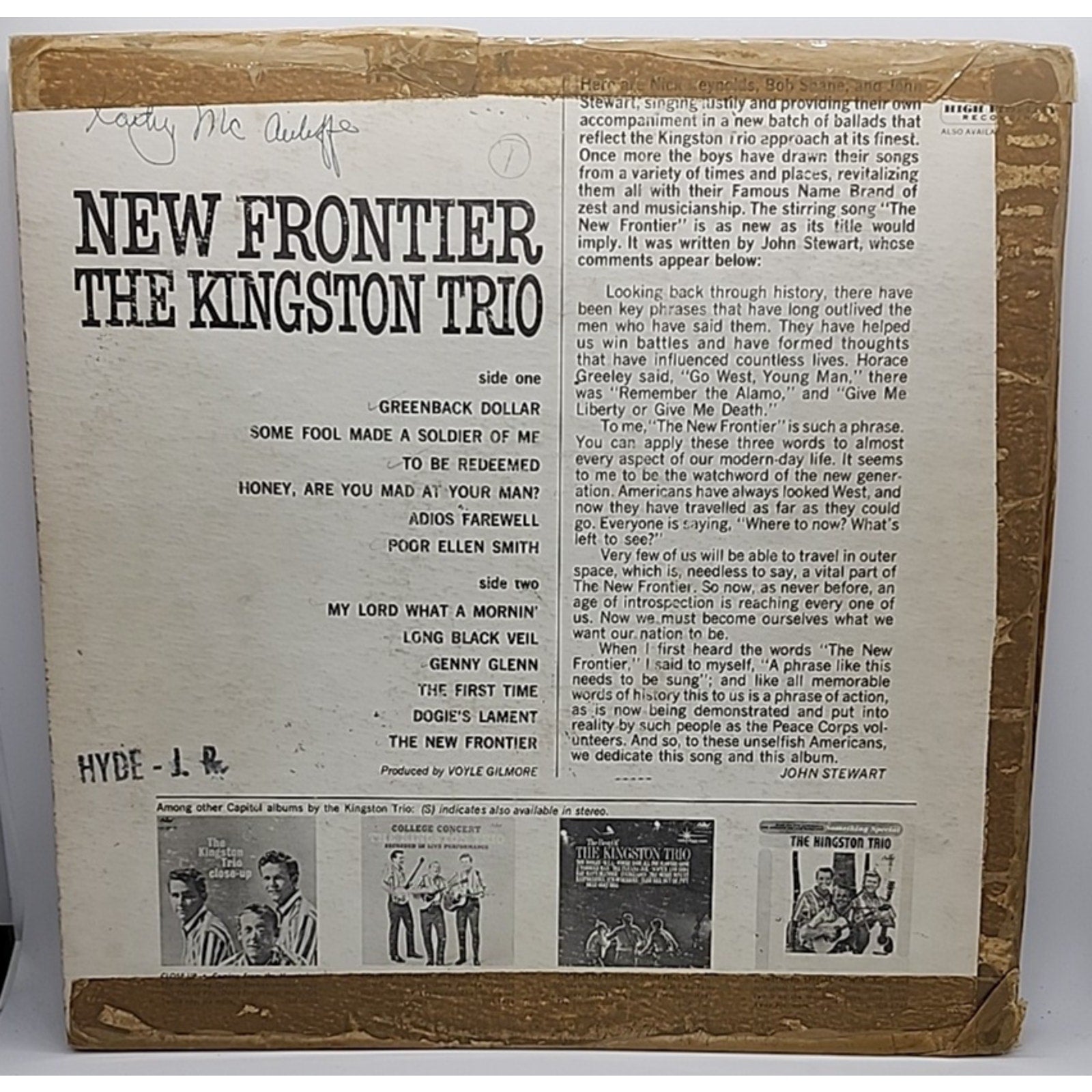 The Kingston Trio New Frontier Capitol T-1809 (Record)