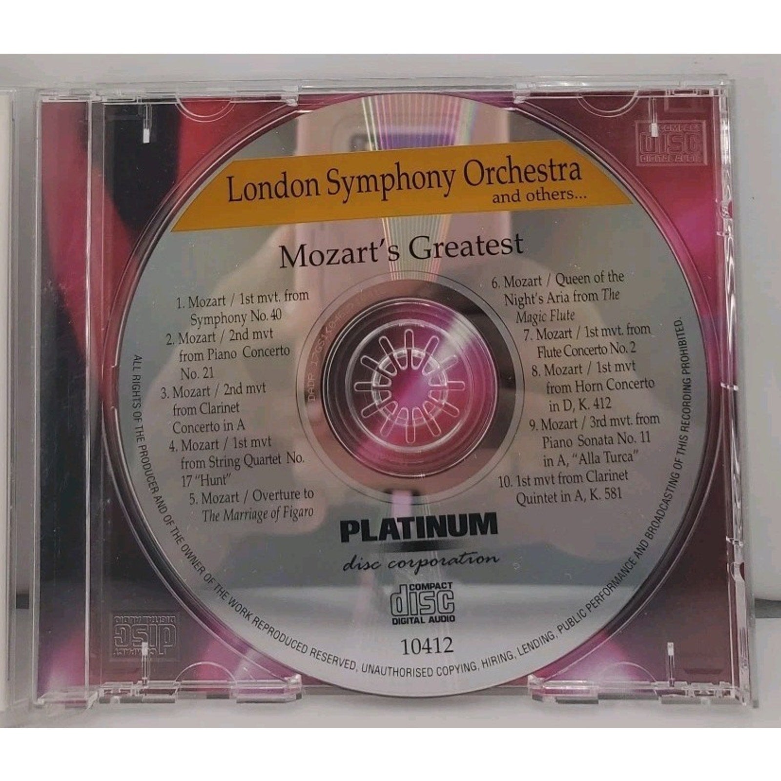 Mozart's Greatest by London Symphony Orchestra (CD, 2000)
