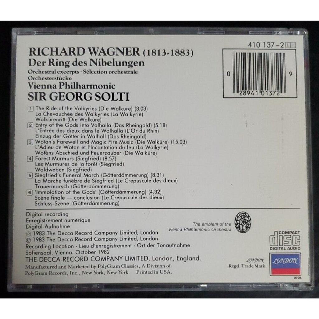 Wagner: Der Ring des Nibelungen (1982 Orchestral Excerpts) (CD)