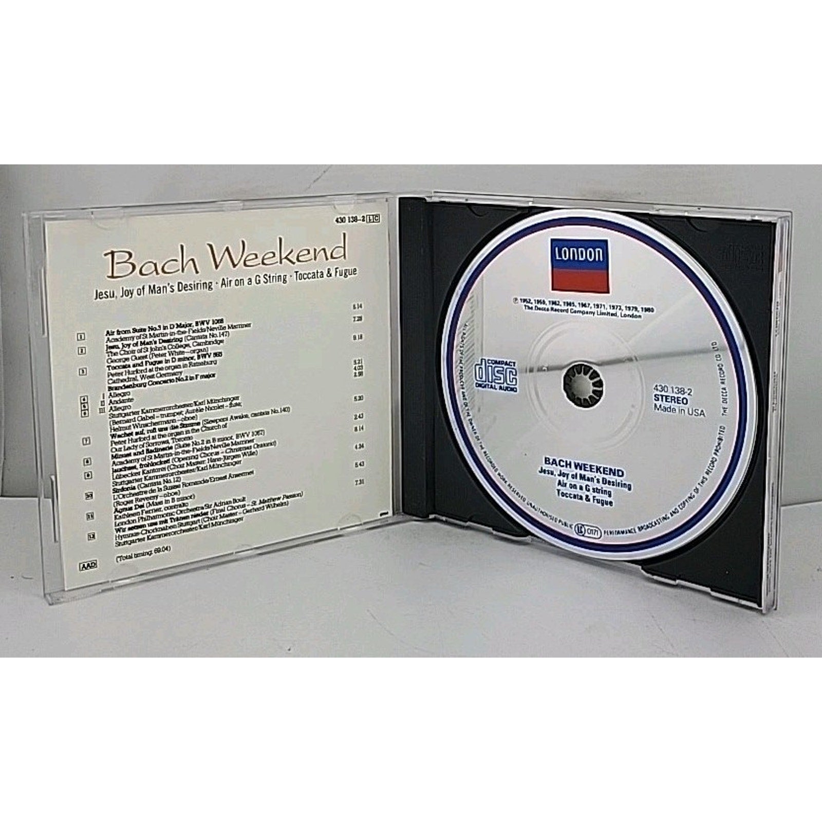Bach Weekend - Audio CD, Jesu Joy Of Man's Desiring London Decca