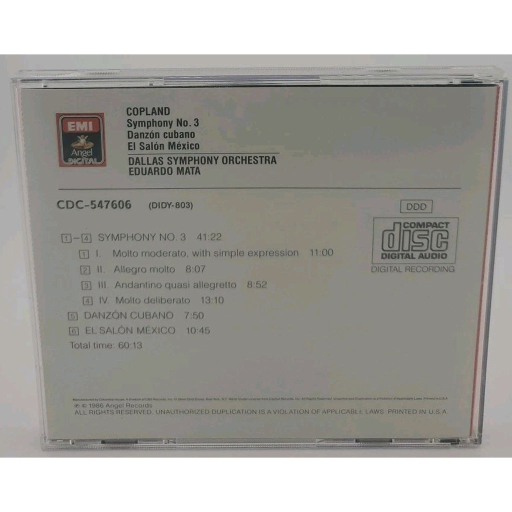Copland - Symphony No.3 / Danzón Cubano / El Salón México, (CD)