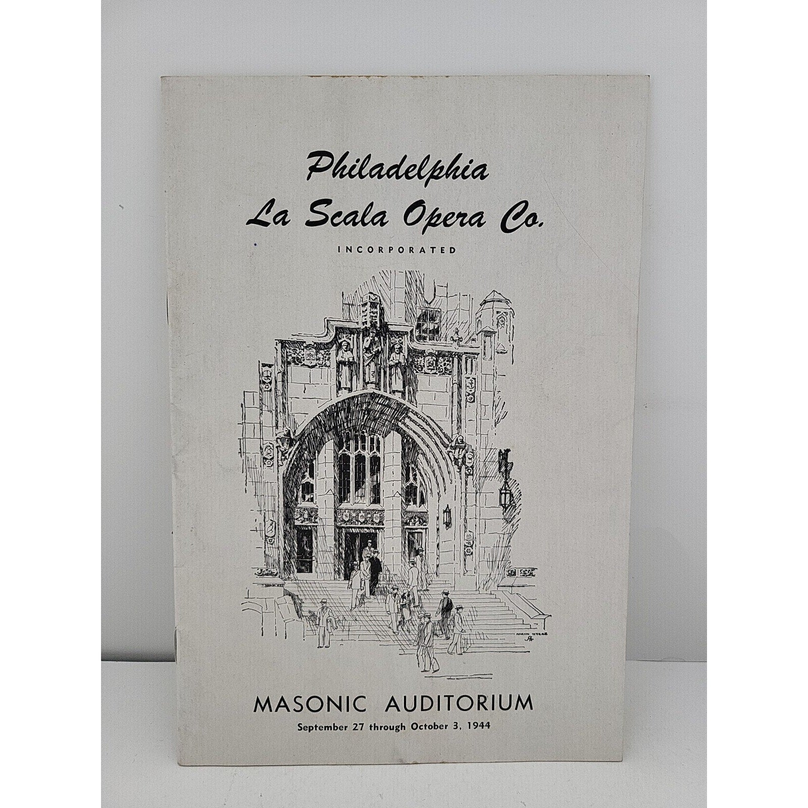 Philadelphia La Scala Opera Co Masonic Auditorium 1944