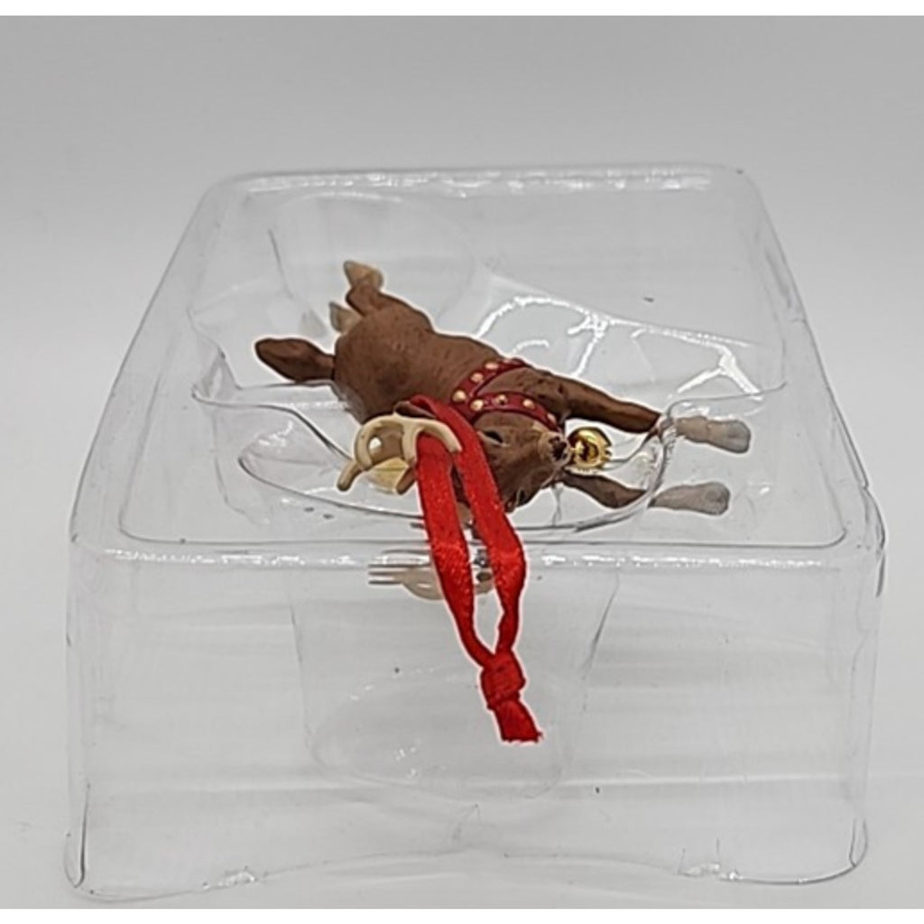 2001 Hallmark Keepsake Ornament QRP4492 Tiny Reindeer in Orig Book Box #19792