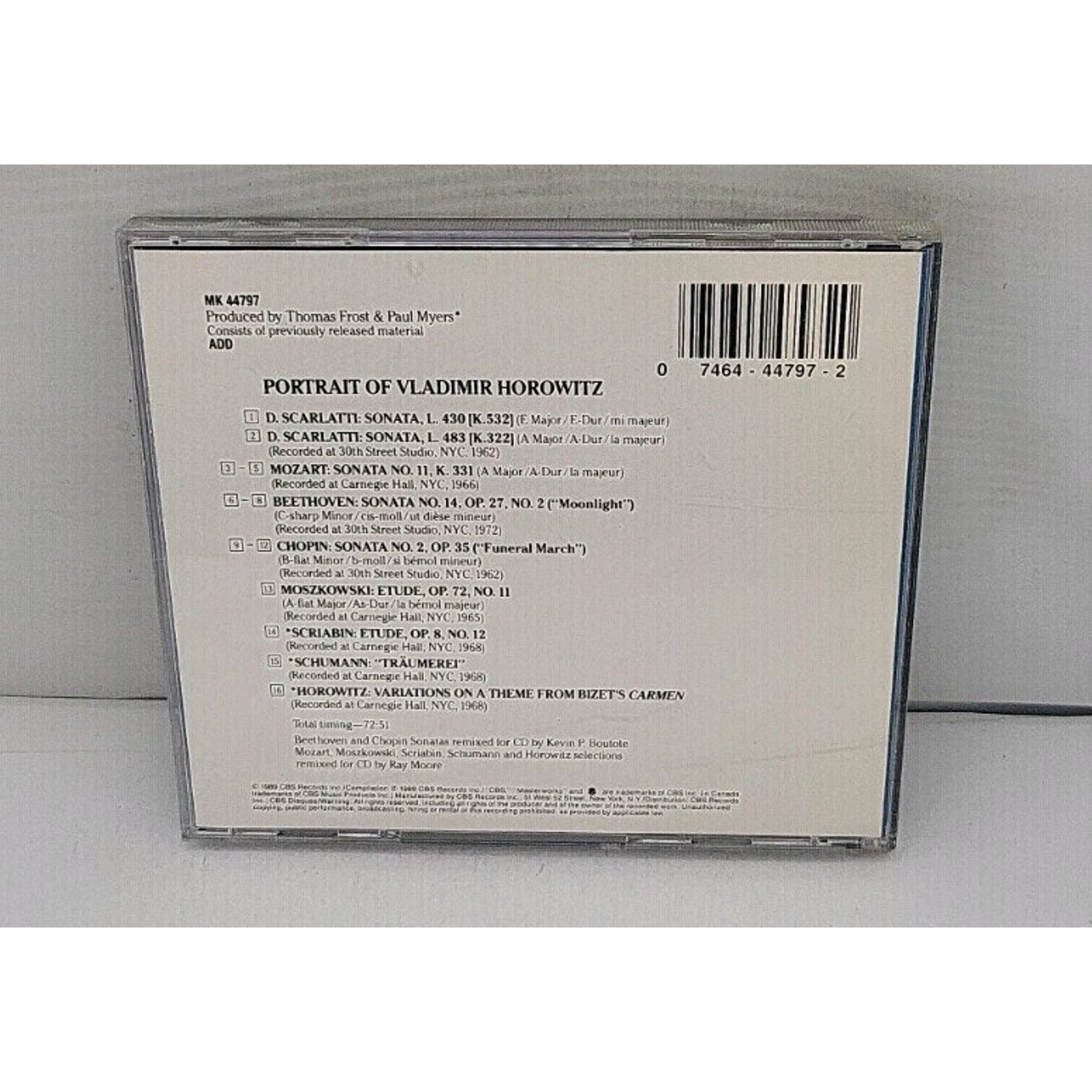 Portrait of by Horowitz, Vladimir (CD, 1989)