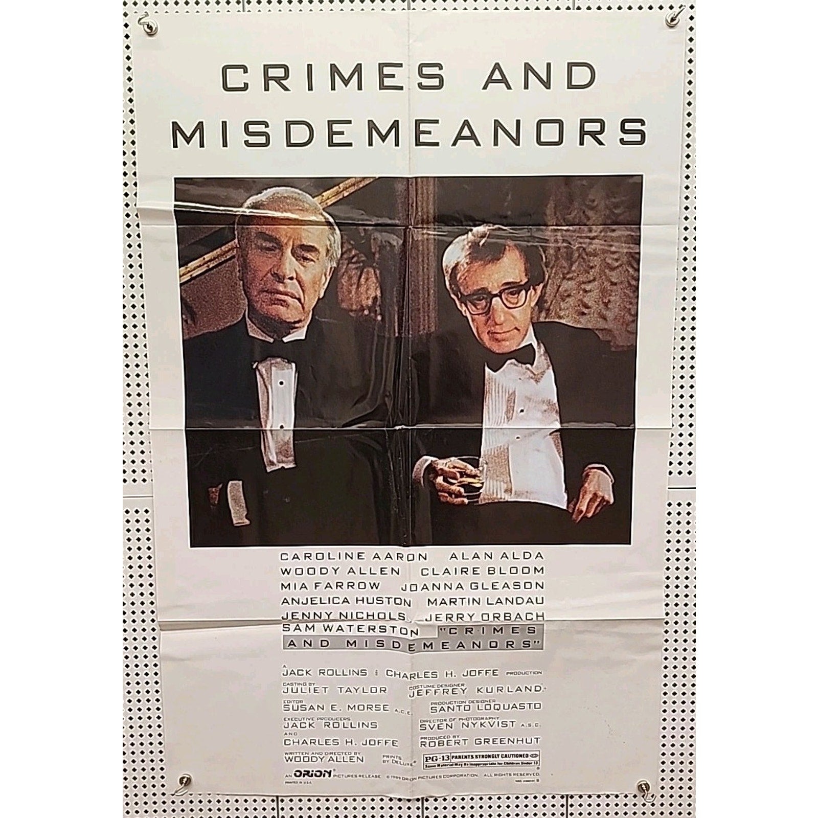 Crimes And Misdemeanors Movie Poster 1989 27x40 Folded