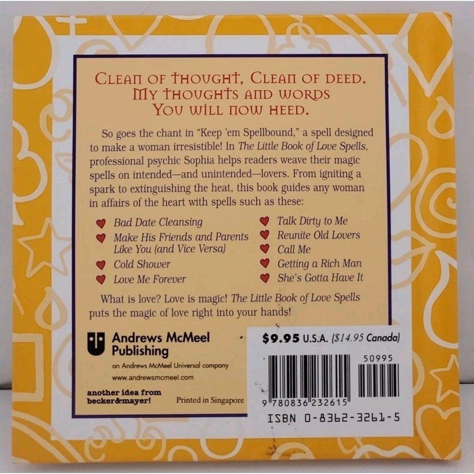 Little Book of Love Spells by Rebecca Sargent and Sophia (1997, Hardcover)