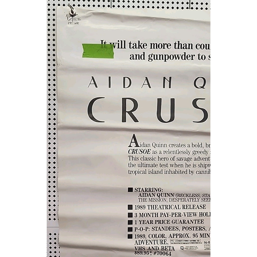 Crusoe Movie Poster 26x40 One Sheet 1989 Aidan Quinn