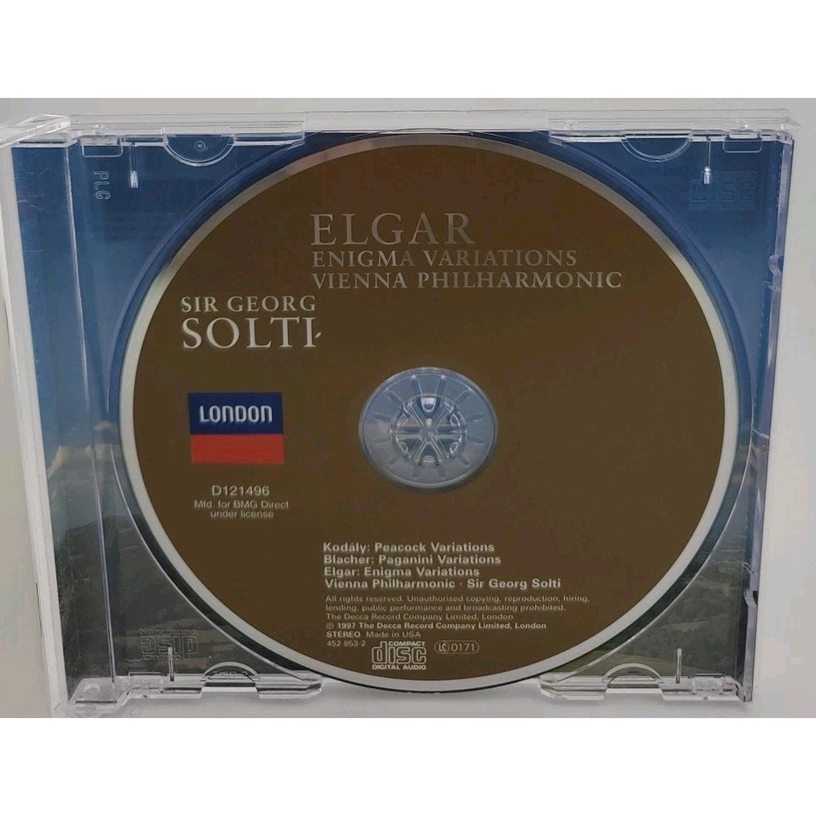 Elgar Enigma Variations by Sir Georg Solti and Vienna Philharmonic (CD, 1997)