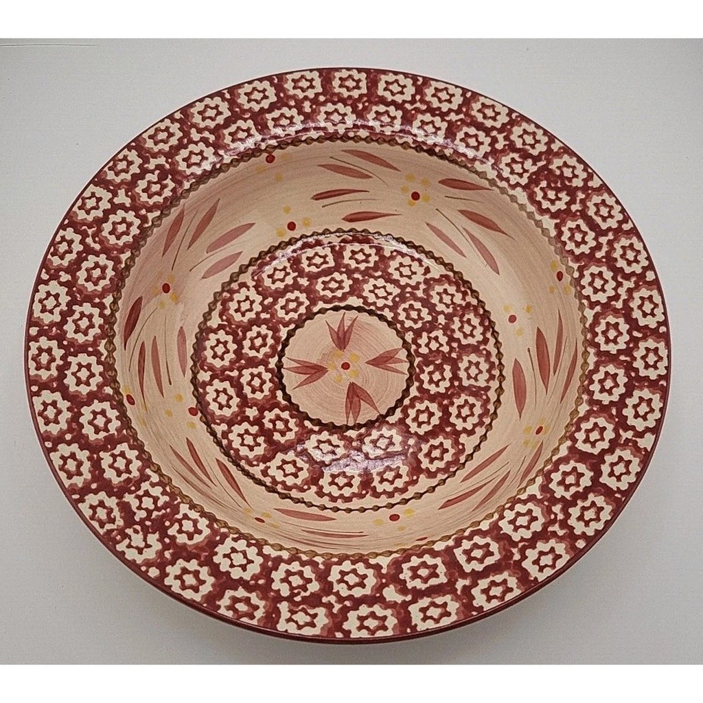 Temptations Old World Red Rim Soup Bowls (3)
