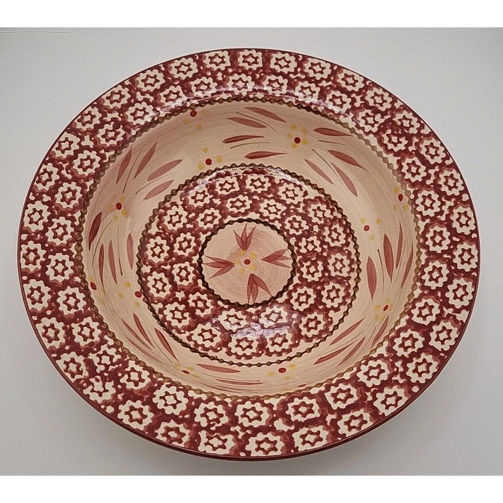 Temptations Old World Red Rim Soup Bowls (3)