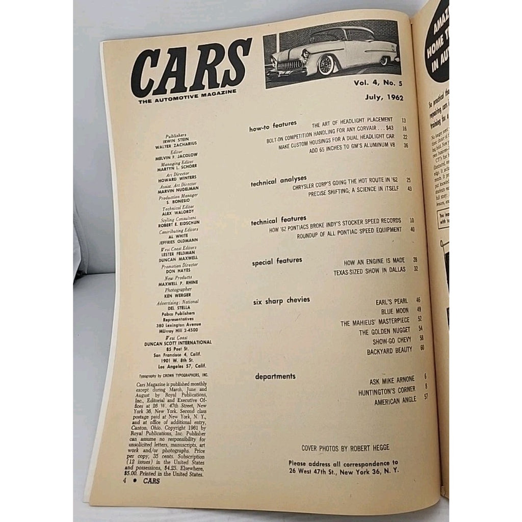 Cars - The Automotive Magazine - July 1962 - Vol. 4 No. 5