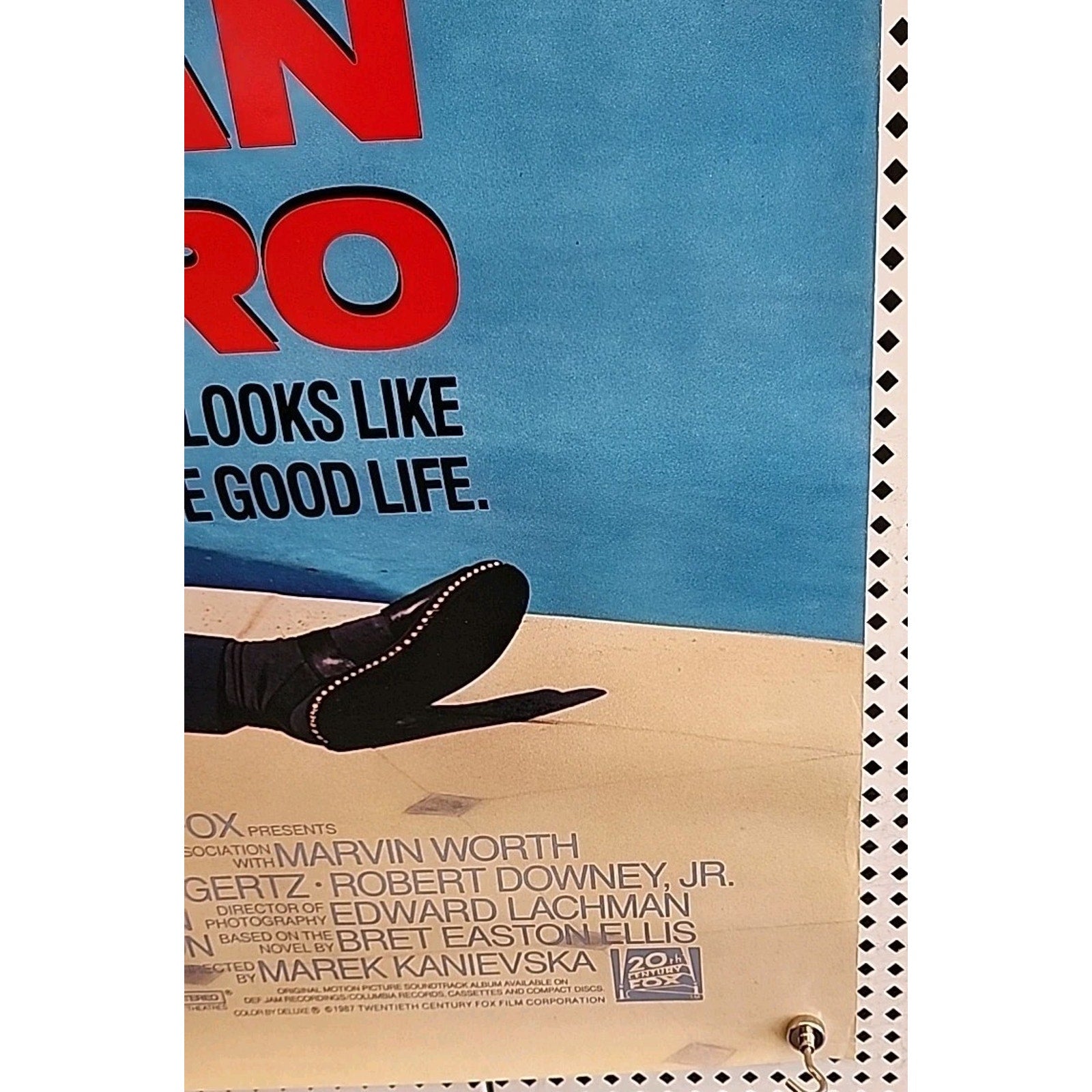 1987 Less Than Zero Original Movie Poster 27” X 41” One Sheet Robert Downey Jr