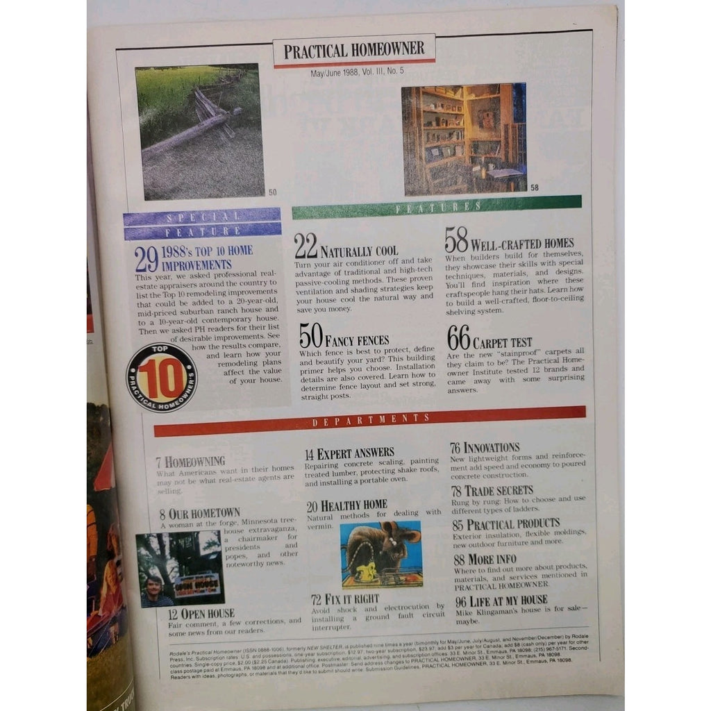 Practical Homeowner June 1988 Magazine Top 10 Modeling Projects Renovations