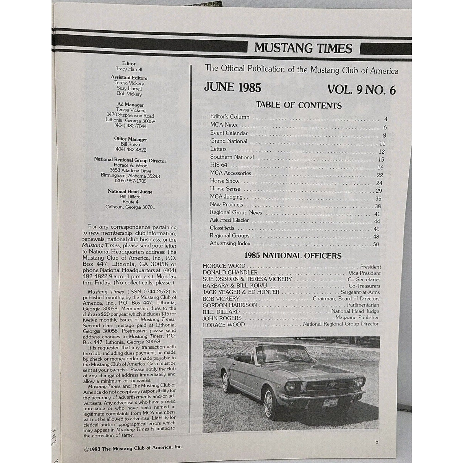 Mustang Times 1985 June Magazine