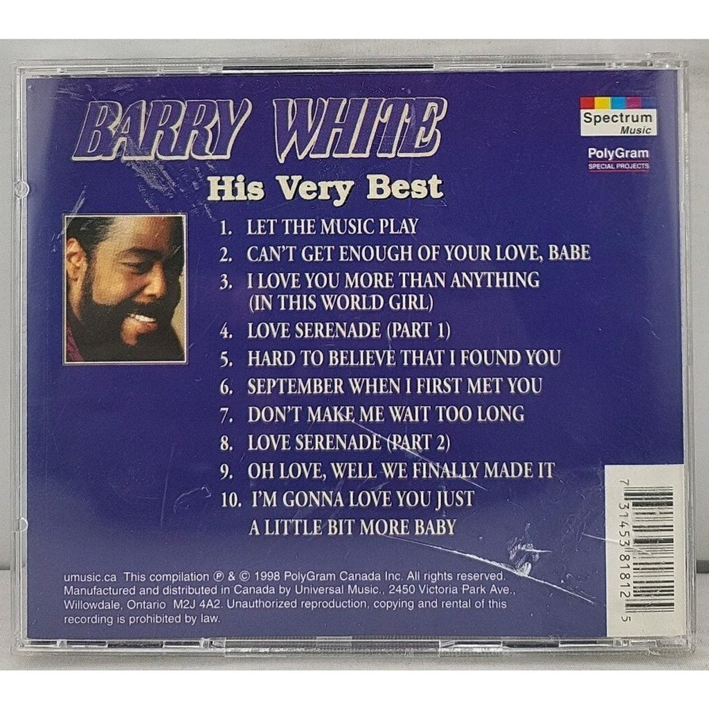 Barry White His Very Best Music CD