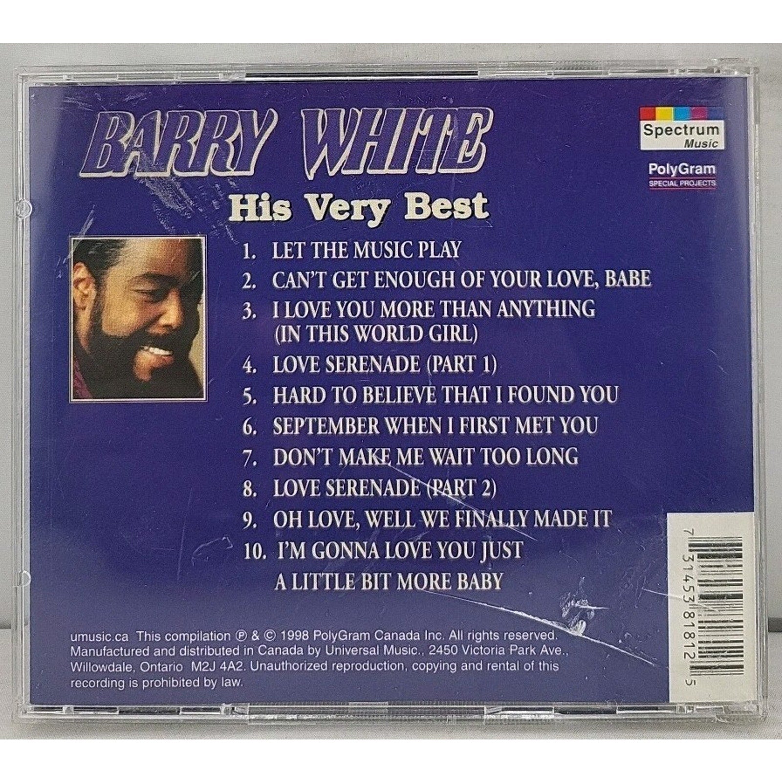 Barry White His Very Best Music CD