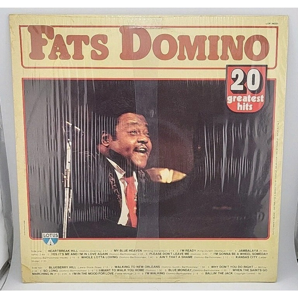 Fats Domino 20 Greatest Hits Italy Press Lotus Records Blueberry Hill Record LP