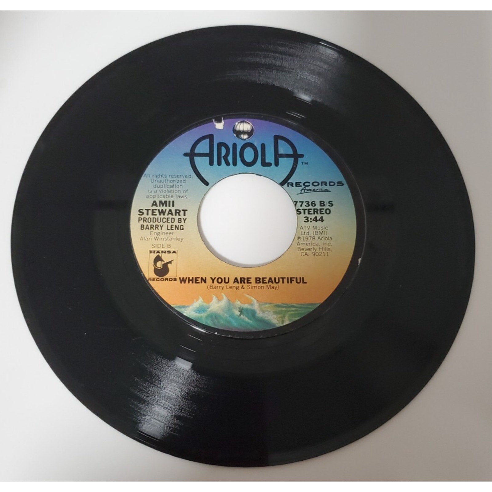 Amii Stewart - When You Are Beautiful - 45RPM Record - Singles