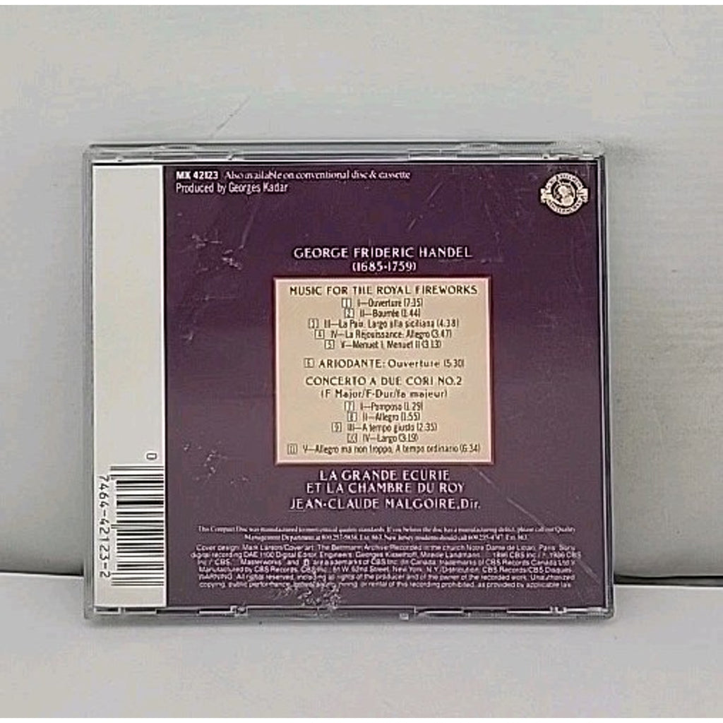 Handel Music for the Royal Fireworks CD Jean-claude Malgoire