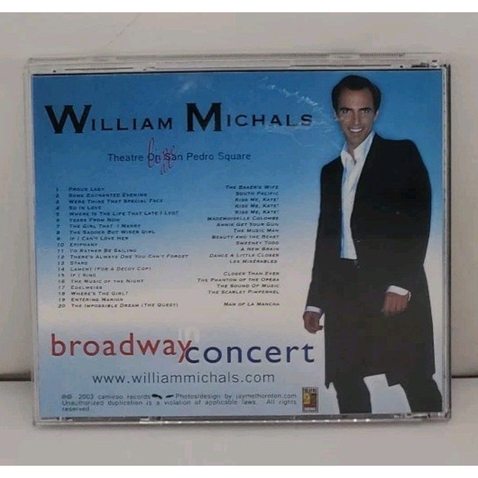 William Michals - Broadway In Concert CD