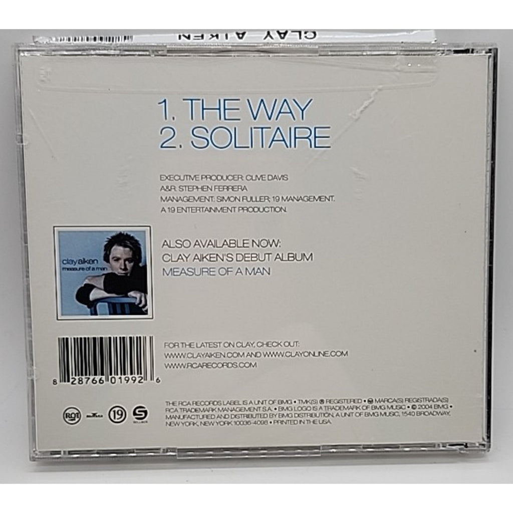 The Way/Solitaire [Single] by Clay Aiken (CD, Mar-2004, RCA)