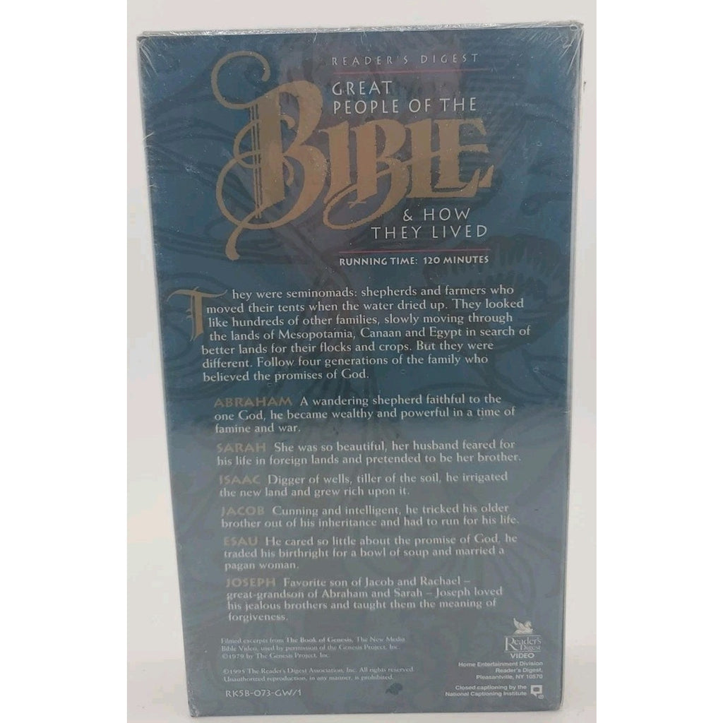 Great People of The Bible & How They Lived (VHS-1995) *Brand New*