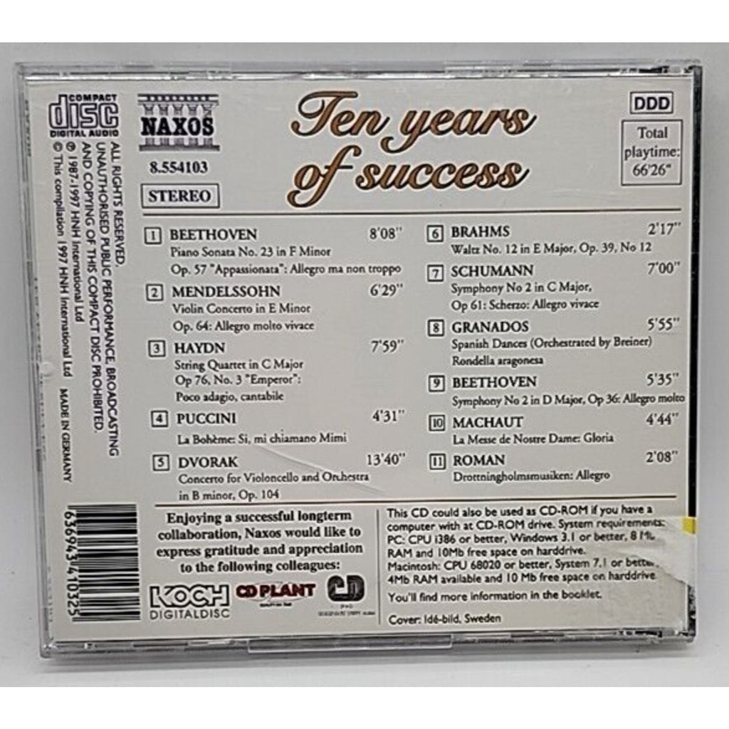 Ten Years of Success by Various (CD, 1997)
