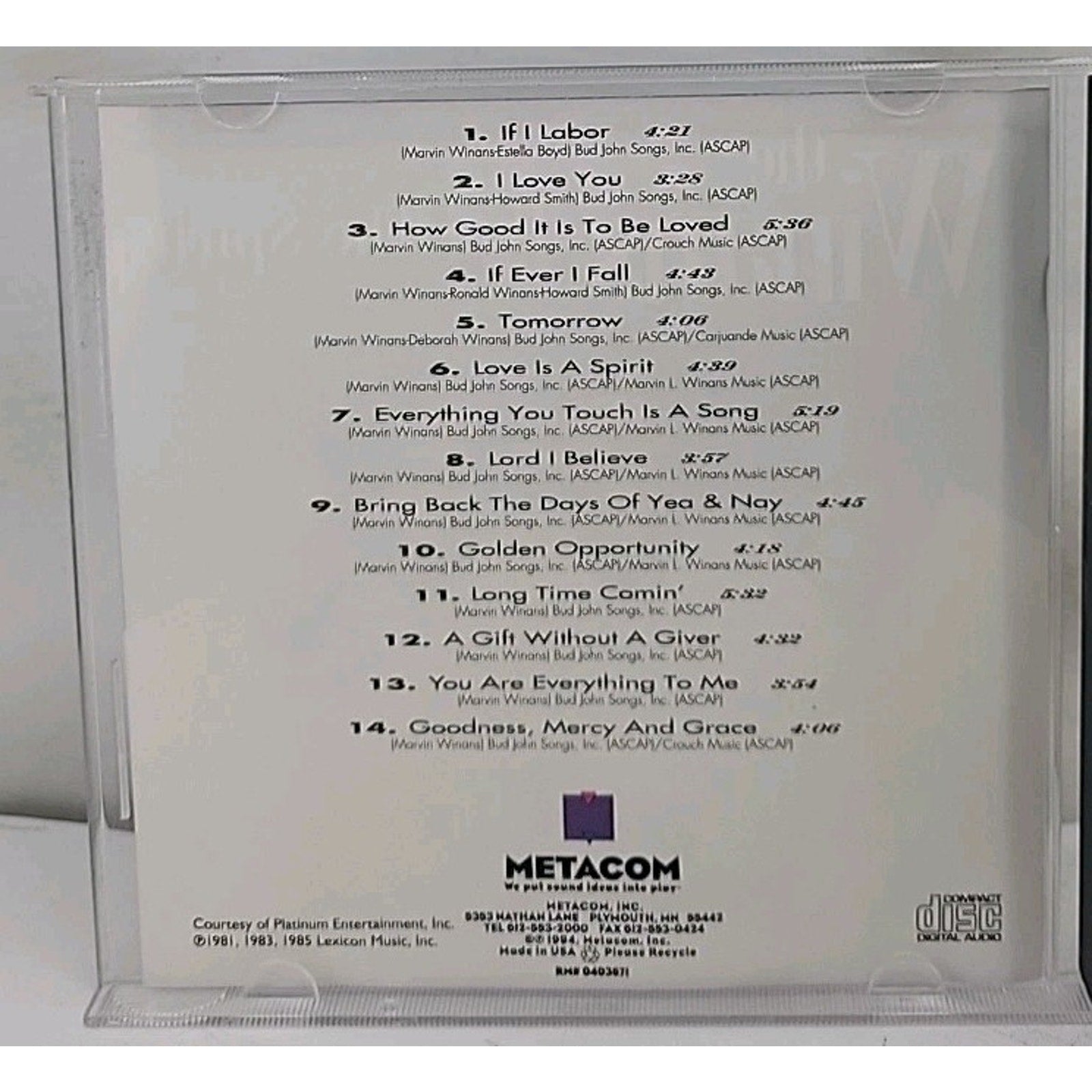 The Winans Feel the Spirit CD Album