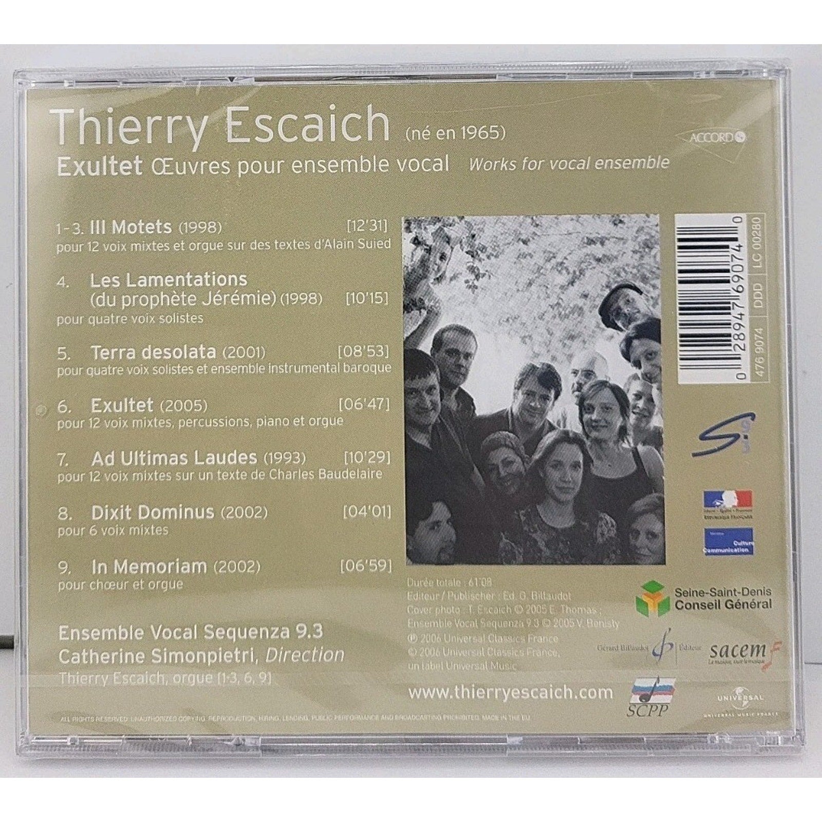 Escaich: Exultet (Vocal Works) by Escaich / Simonpietri *Brand New*